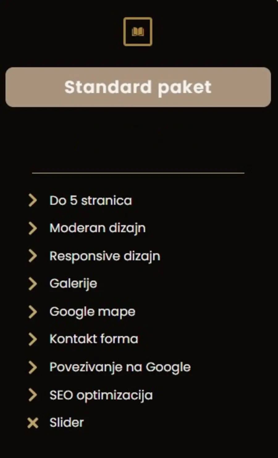 Cene izrade sajta- Standard paket